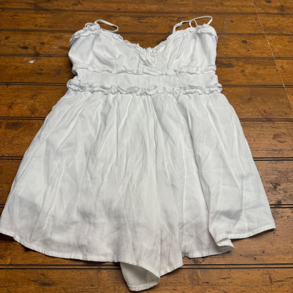 Altar'd State White Ruffled Jumpsuit